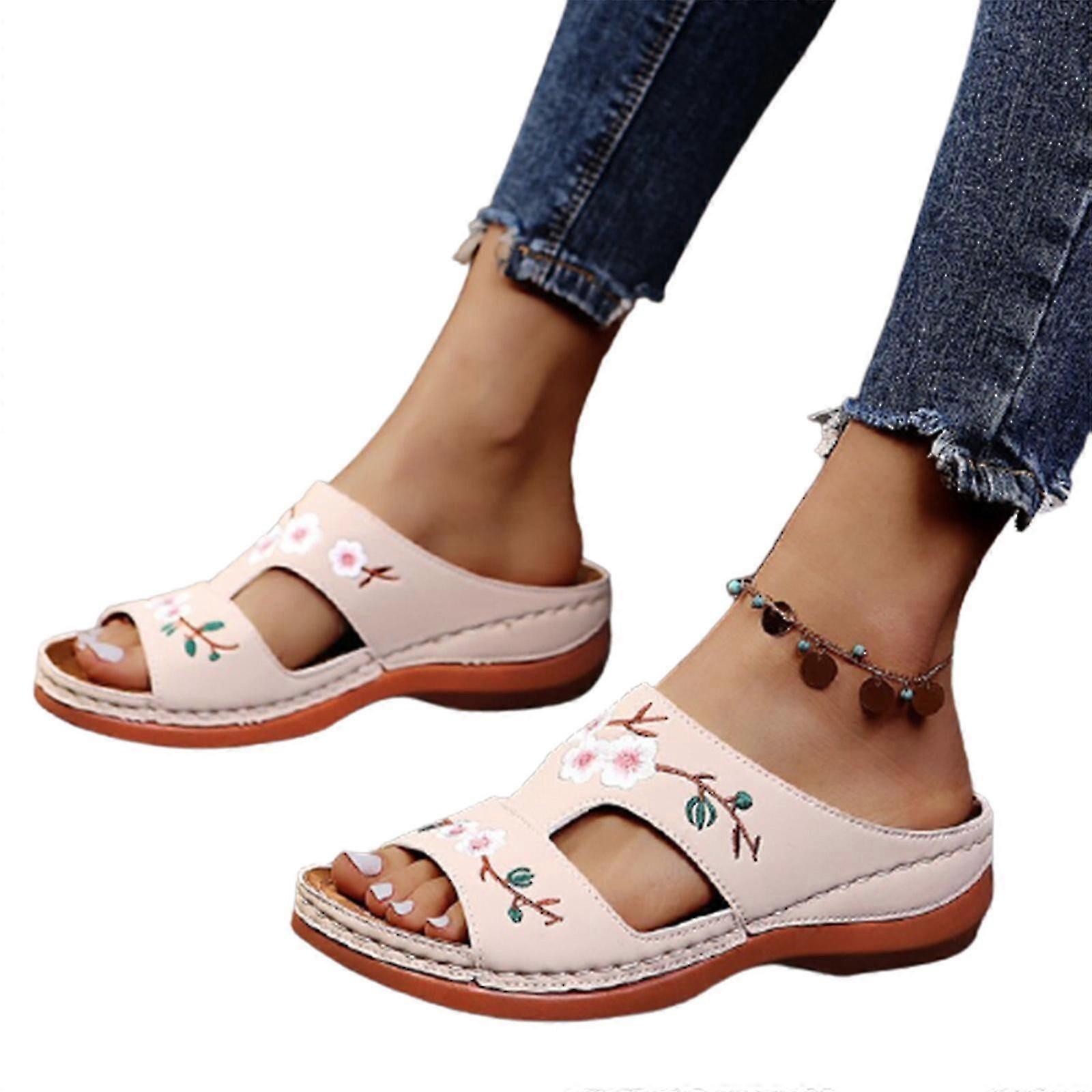 Women's Orthopedic Bloom Shoes Open Toe Sandals Ladies Platform Slippers Summer Beach Rubber Soft