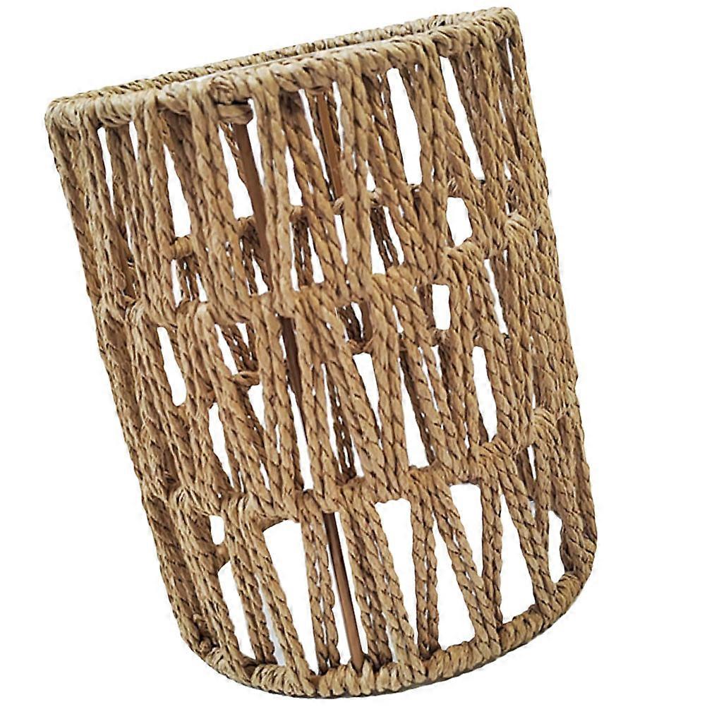 Chinese Style Lampshade for Dining Area Made of Woven Paper Rope with Iron Frame Light Diffusion 1Pcs