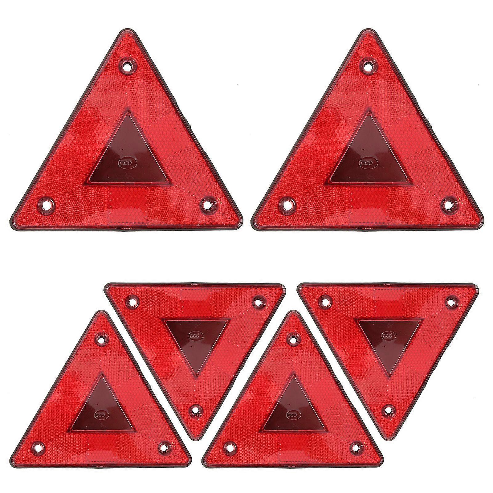 6Pcs Slow Moving Warning Signs Vehicle Safety Triangle Reflectors Car Body Warning Signs