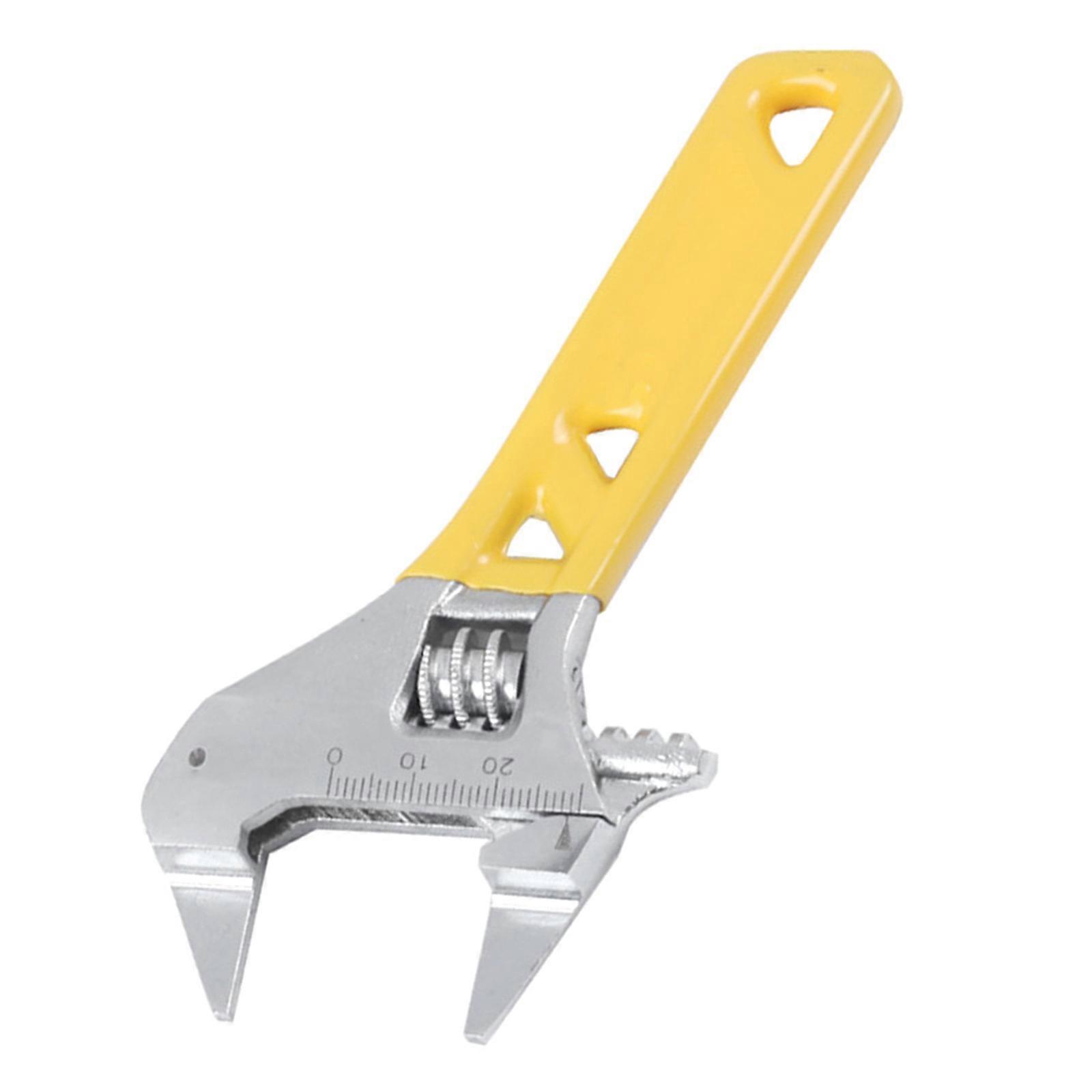Sturdy Steel Adjustable Wrench Tool 20mm Etched Measurements Slip-Resistant Handle Spanner For Mechanics And DIY Multicolor