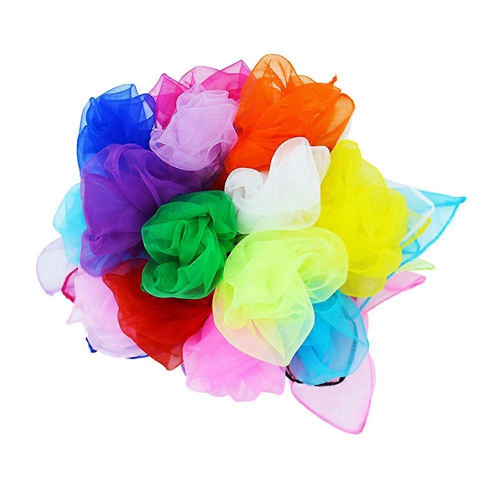 6pcs 60 x 60cm Square Juggling Silk Dance Scarves Movement Scarves Tricks Kids Performance Props Accessories (Random Color)