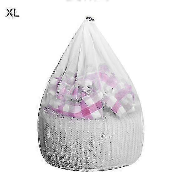 Laundry Bag with Drawstring Closure: Solid Color Polyester Mesh Bag for Washing Machine Use