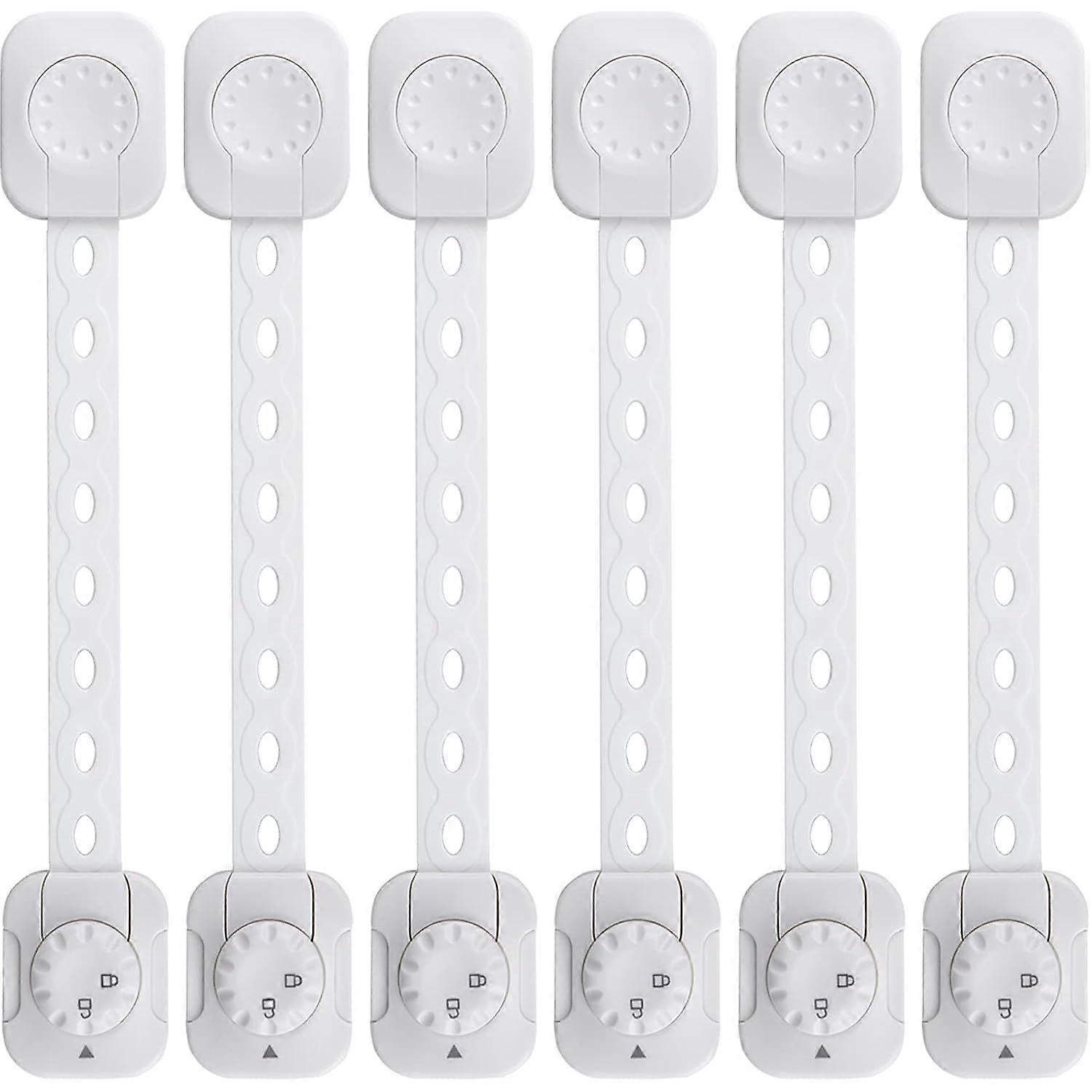 Child Safety Locks (Improved), 6-Pack Adjustable Child Safety Locks with 3M