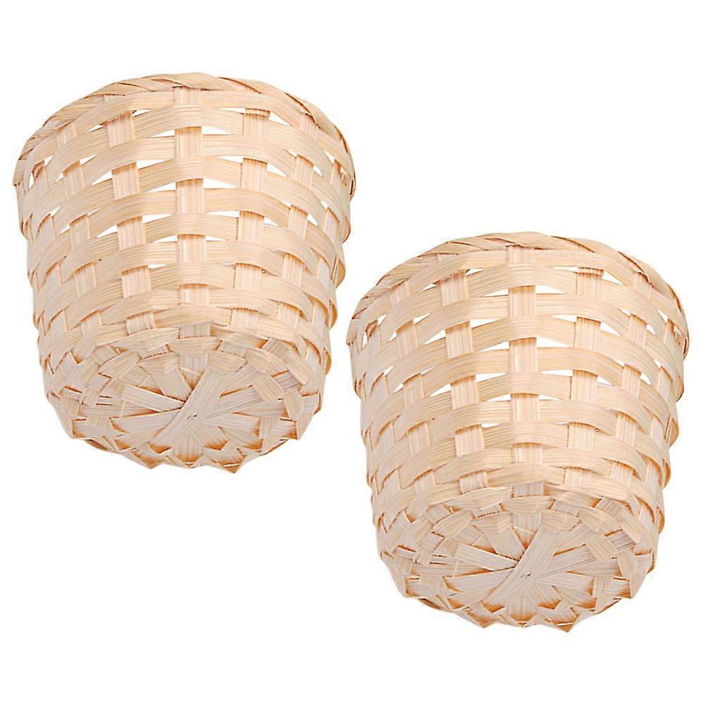 Bamboo Woven Storage Basket in Beige Color for Everyday Use and Home Decor 12.5 x 8.5 x 7 inches