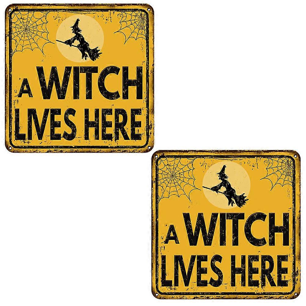 2Set Horrible Yellow Warning Label Wall Stickers 30x30cm Removable Decoration For Halloween Occasion