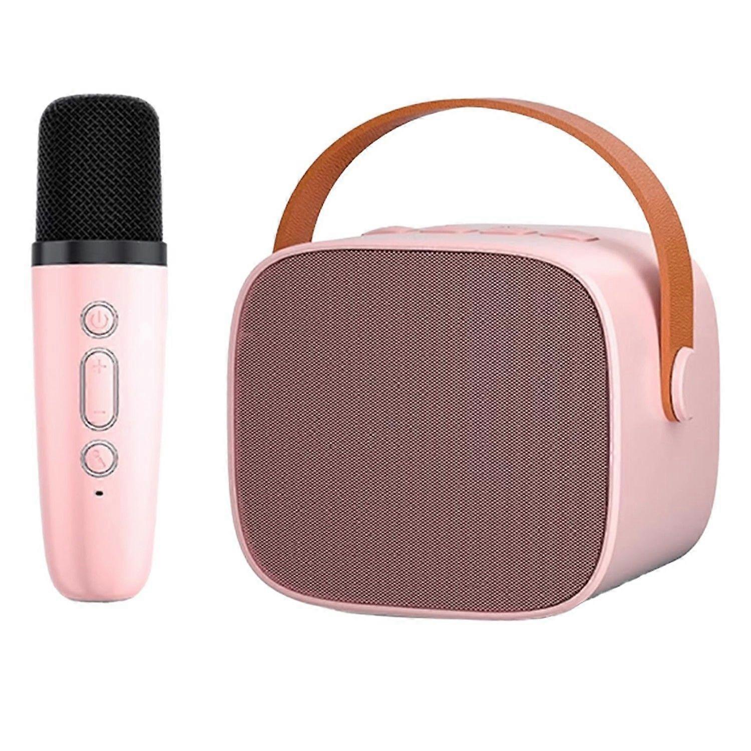 Karaoke Machine for Kids and Adults, Portable Bluetooth Speaker with Wireless Microphone, Loud Sound, Karaoke Microphone for Kids 4-10+(pink)