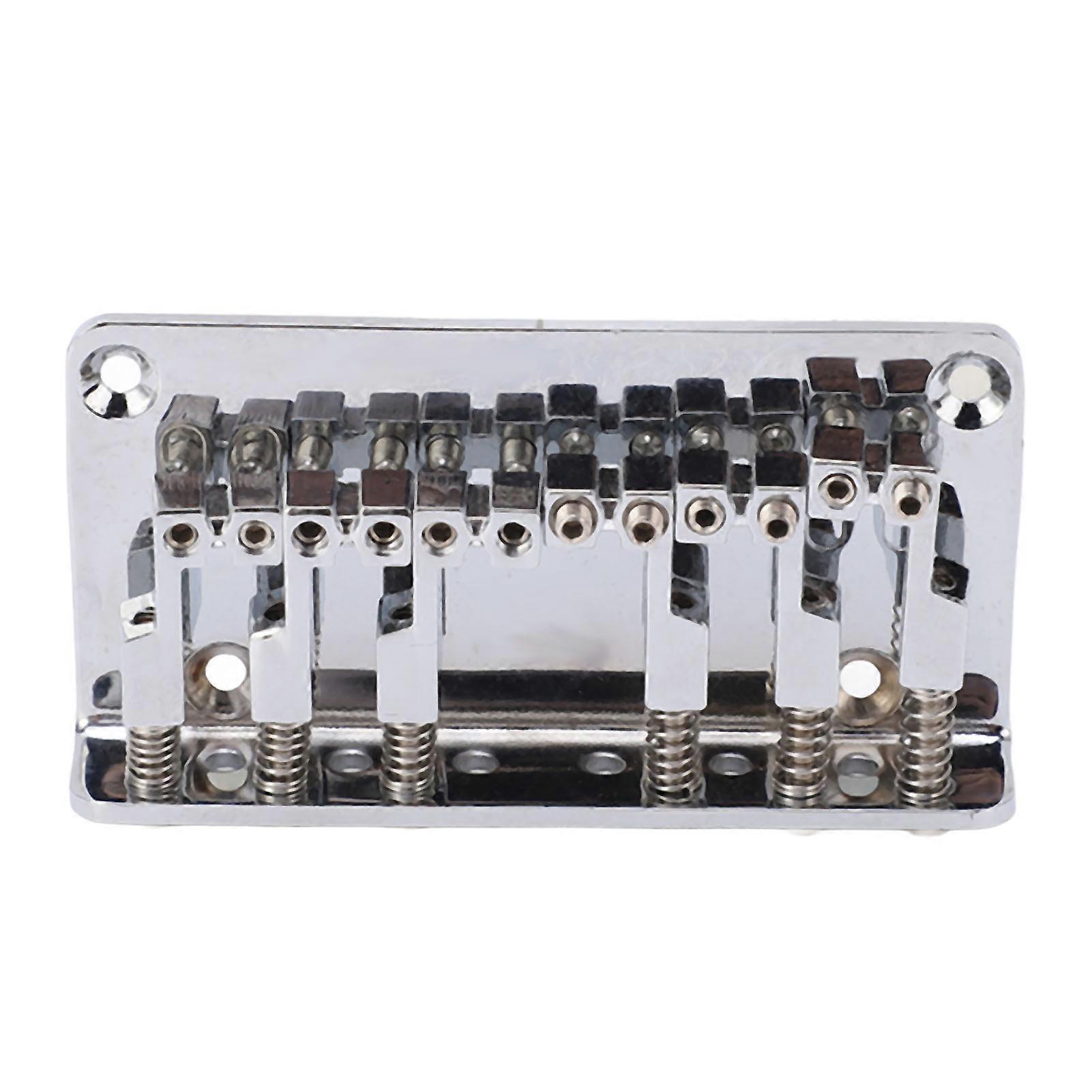 6 String Metal Adjustable Saddle Bridge Silver for Instruments