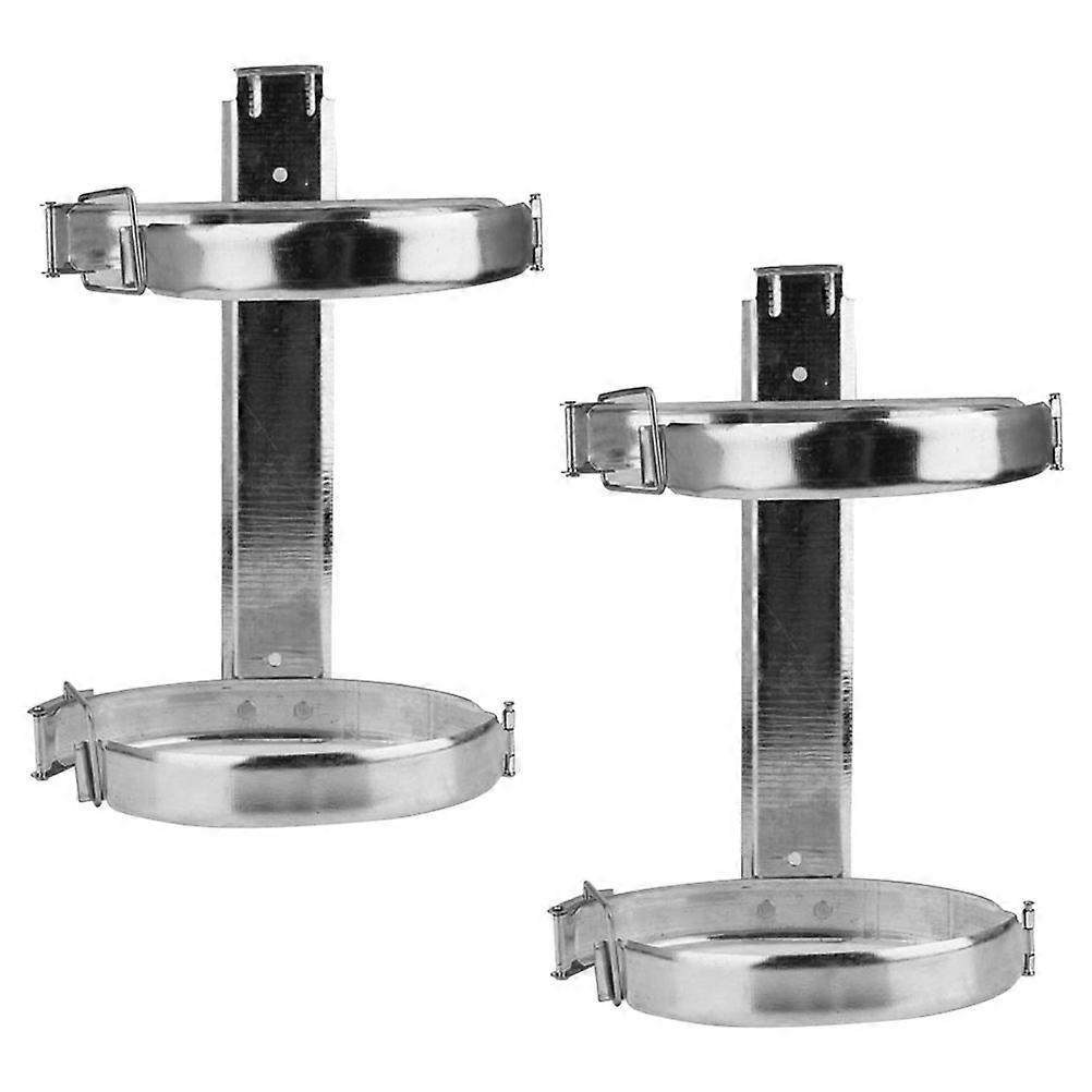 Fire Extinguisher Mount Holder for Home Use 2Pcs Silver Iron Wall Bracket