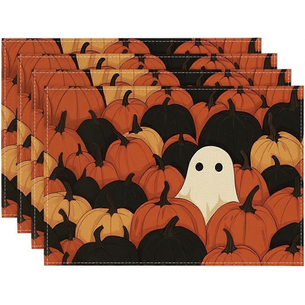 4pcs New Halloween placemats ghost witch Day of the Dead table placemats indoor