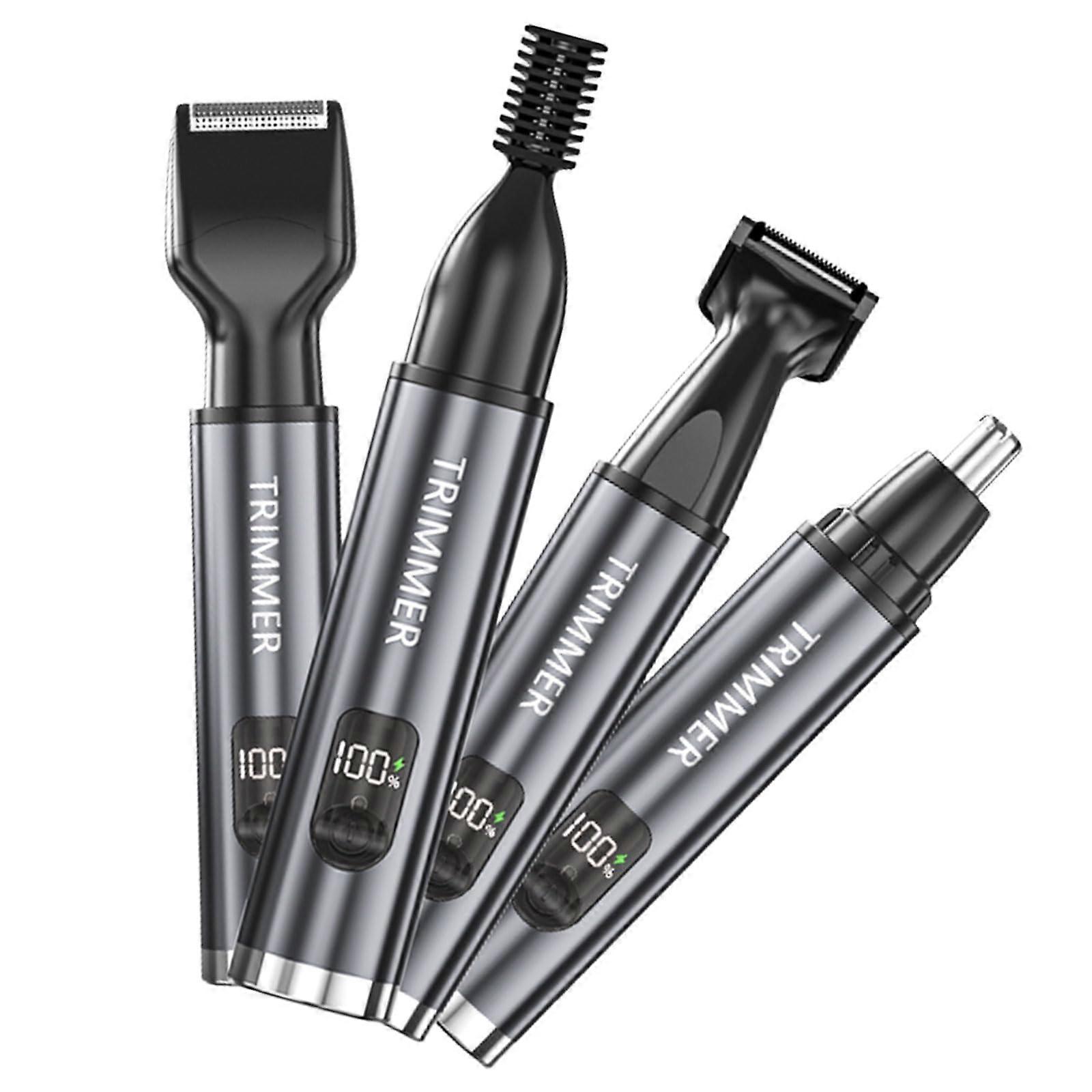 Multifunctional Electric Shaver Grooming Tool 4 in 1 Nose Hair Shaver for Wet and Dry Use Grey Color Rechargeable