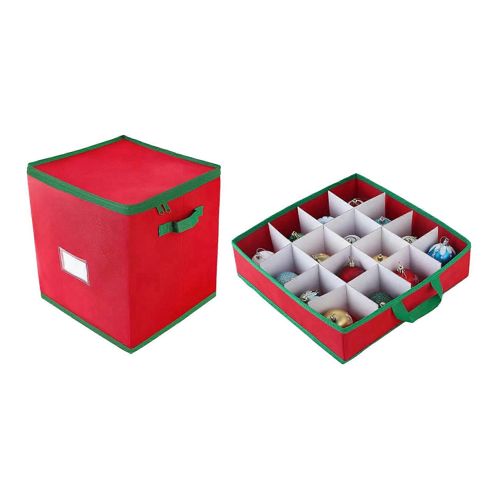 Foldable 64 Grids Storage Box Nonwoven Fabric Construction Ideal for Christmas Light Arrangement Multicolor