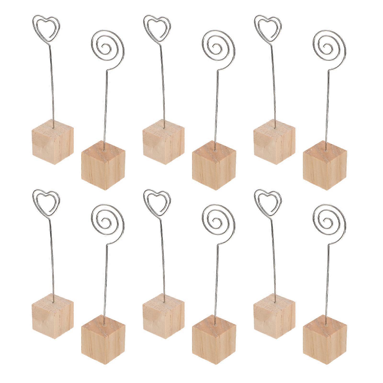 Photo Display Clamps Wooden Memo Clamps for Fixing Use 12Pcs Collection