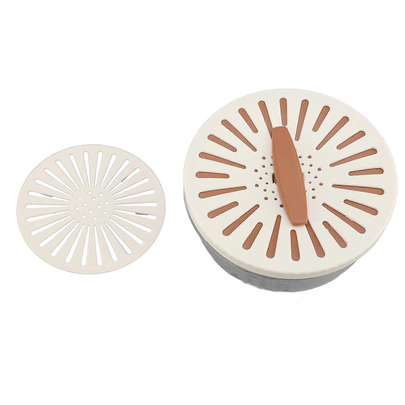 Fruit Vegetable Washing Bowl Thickened Double Layer Multifunctional Draining Bowl with Lid Foldable Handle for Food Storage Brown