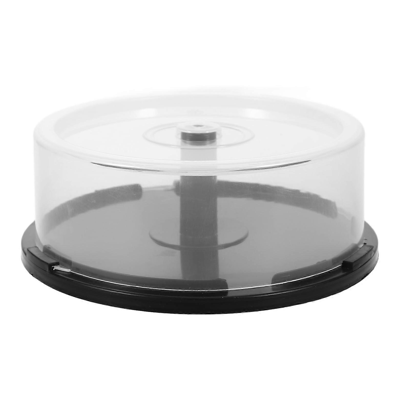 Clear Plastic CD Dvd Storage Bucket For Discs With Black Spindle, Versatile Media Disc Organizer, Protective Case