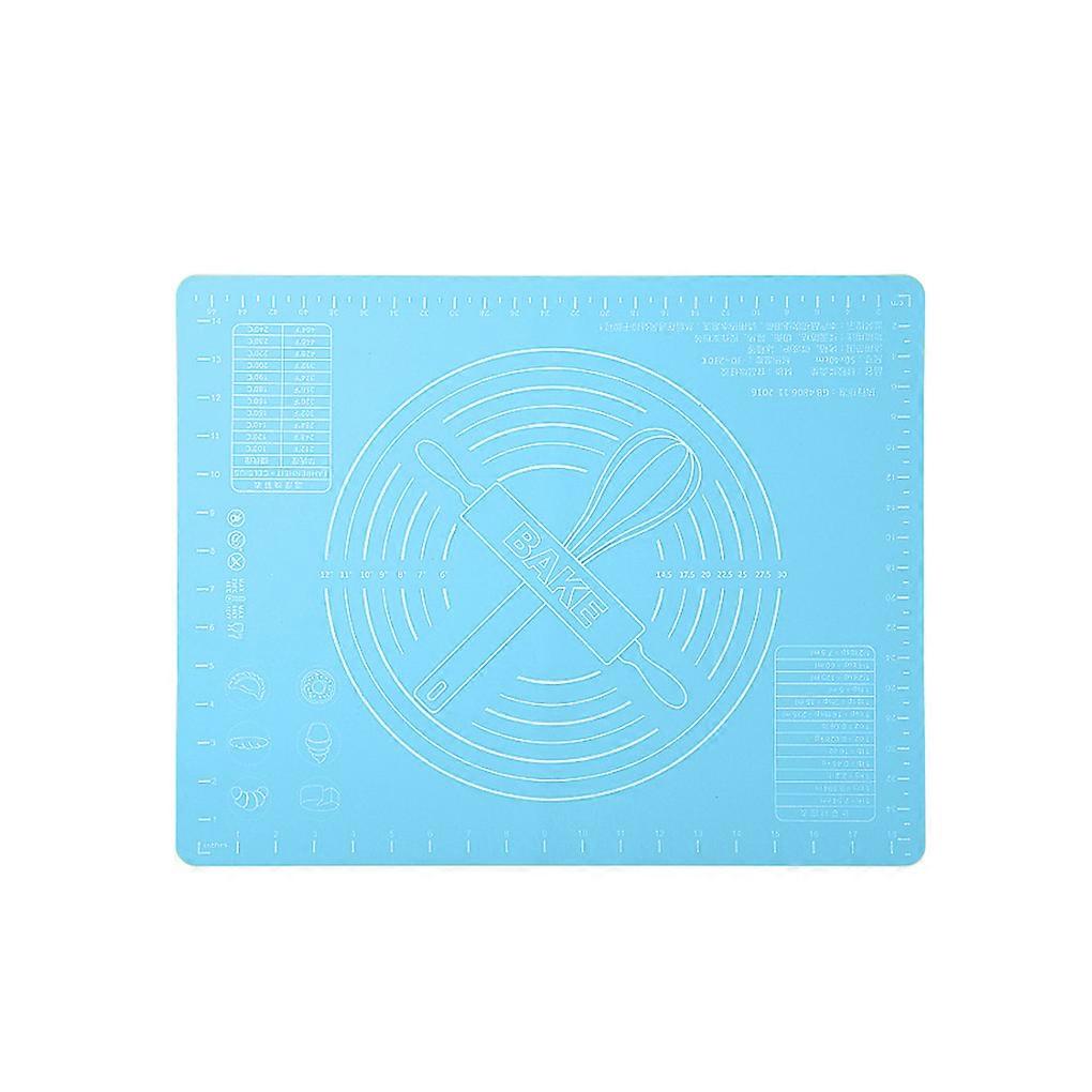 Baking Mat Soft Silicone for Dough Pad Rolling Foldable Non-Stick Scale Mat for Kneading for Dough, Blue