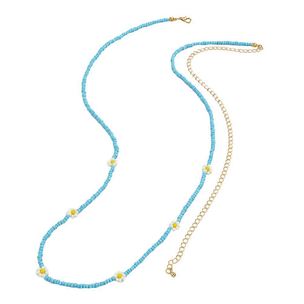 Women Waist Chain Beaded Body Chain for Decoration Use Sky-Blue