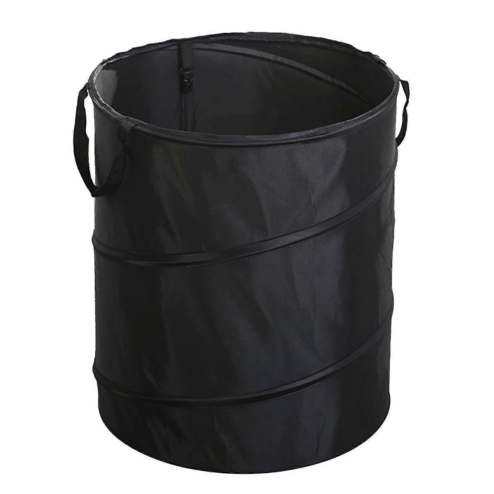 Camping Trash Can Oxford Cloth Collapsible Waste Bag Portable Camping Trash Can for Balcony Garden Black D34 Small S Clip