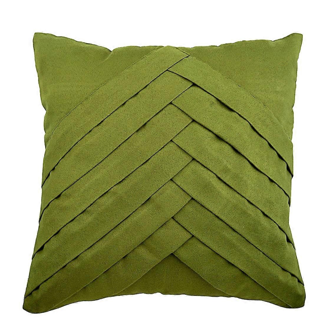 Housses de coussin en daim vert 16x16 pouces, 40x40 cm, zippé, couleur unie, nervures, texturé, rayé, housse de coussin moderne