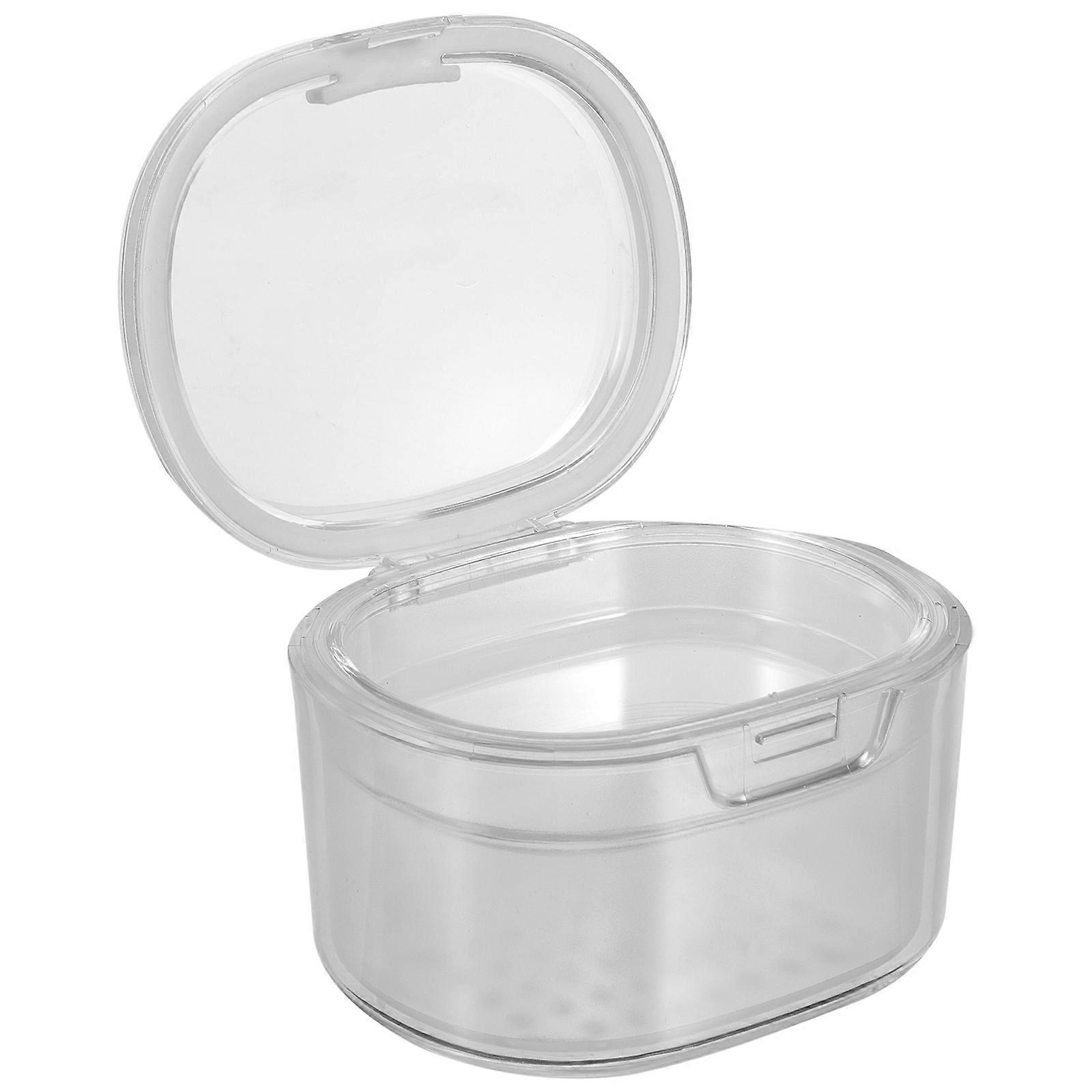 Portable Denture Box False Tooth Case for Storage Use 4Pcs Transparent Holder