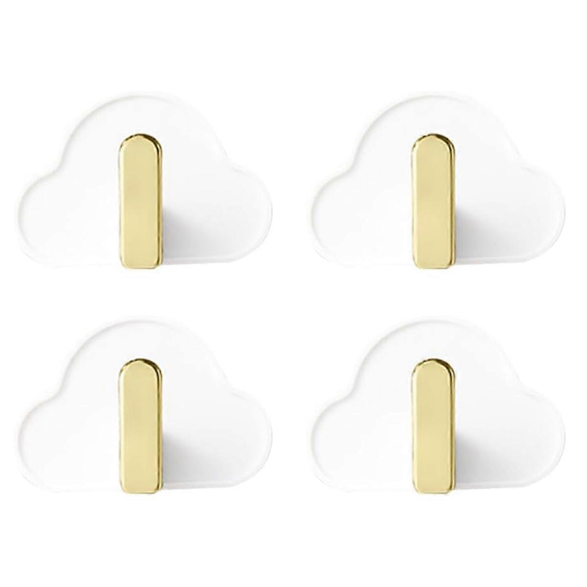 4 Pcs Hook up Plastic Key Hooks Hat Hanger Punching-Free Hooks D