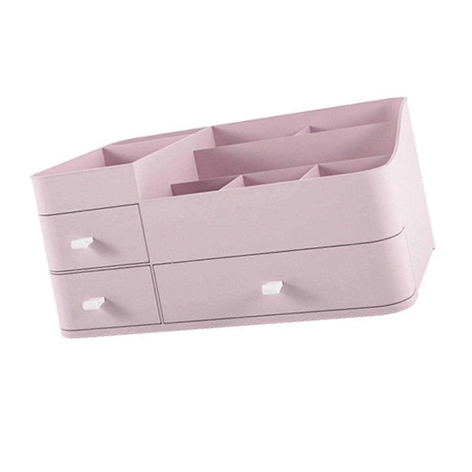 Storage Shelf Plastic Corner Shelf With Capacity Design And Drawer Storage, Modern Pink Shelves For Family Use