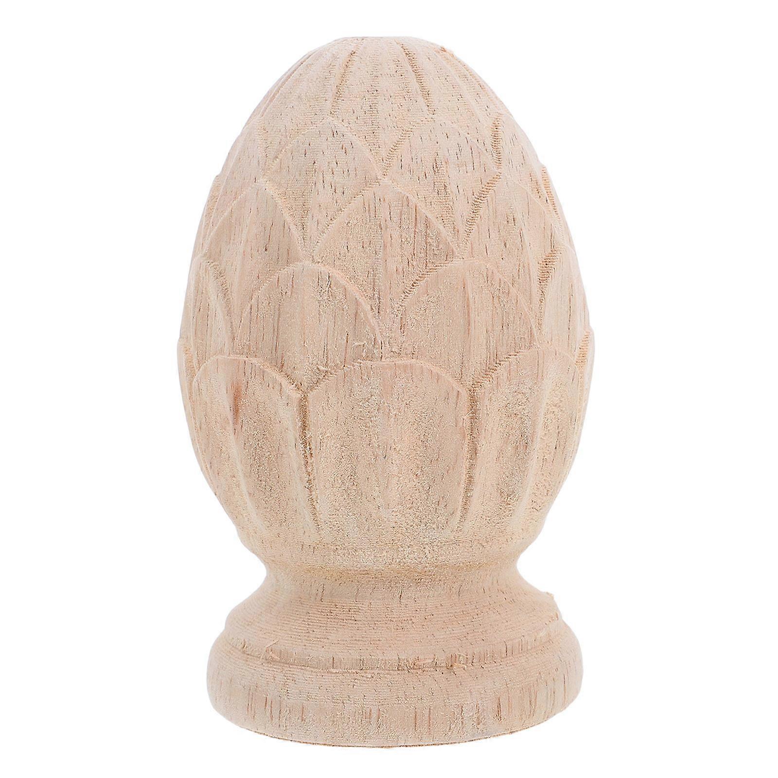 Staircase Finial Unfinished Wood Finials For Crafts Pineapple Shape Khaki 1Set