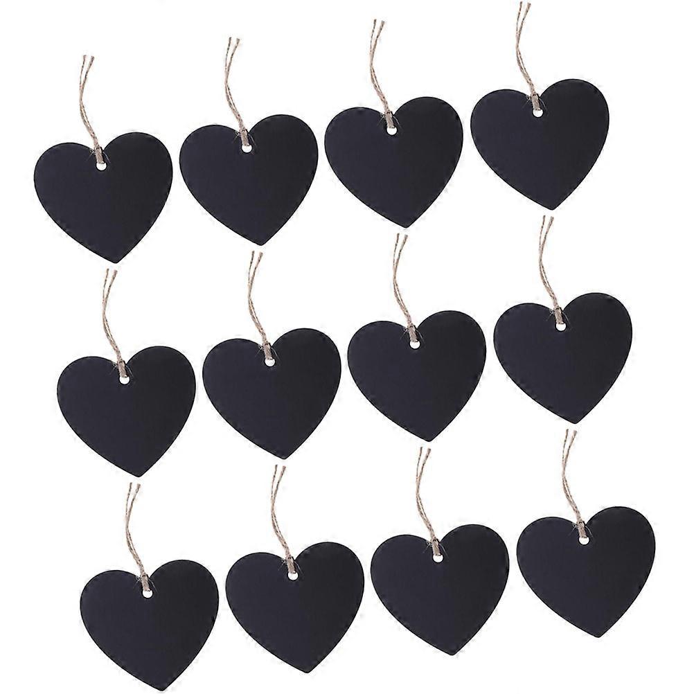 DIY Unfinished Wooden Heart Shape Tags For Home Use 6.50X6.50X0.50cm Simple Design 40Pcs
