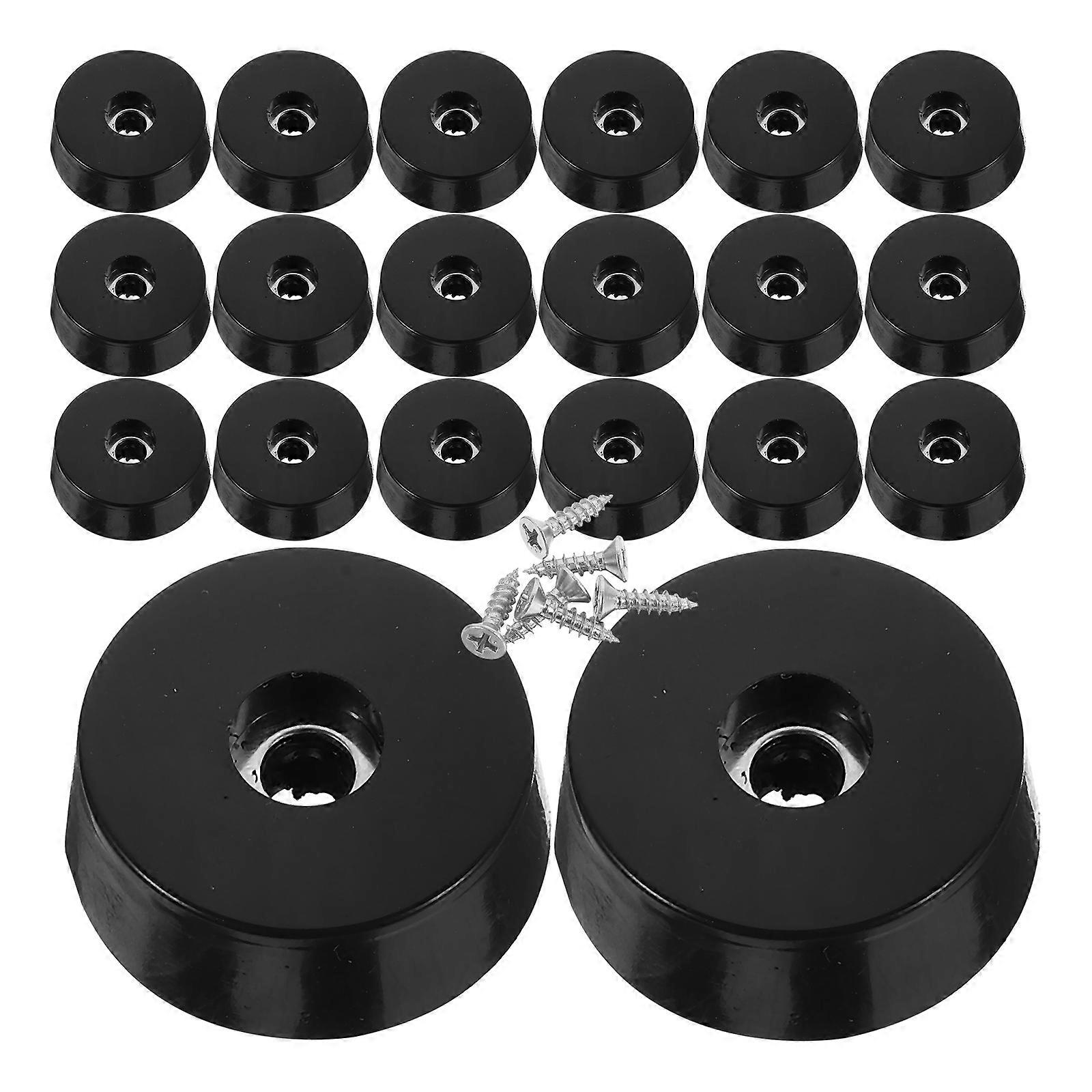 Vibration Reduction Rubber Mount Pads 300 Pcs Mechanical Shock Absorber Chairs Floor Protection Black