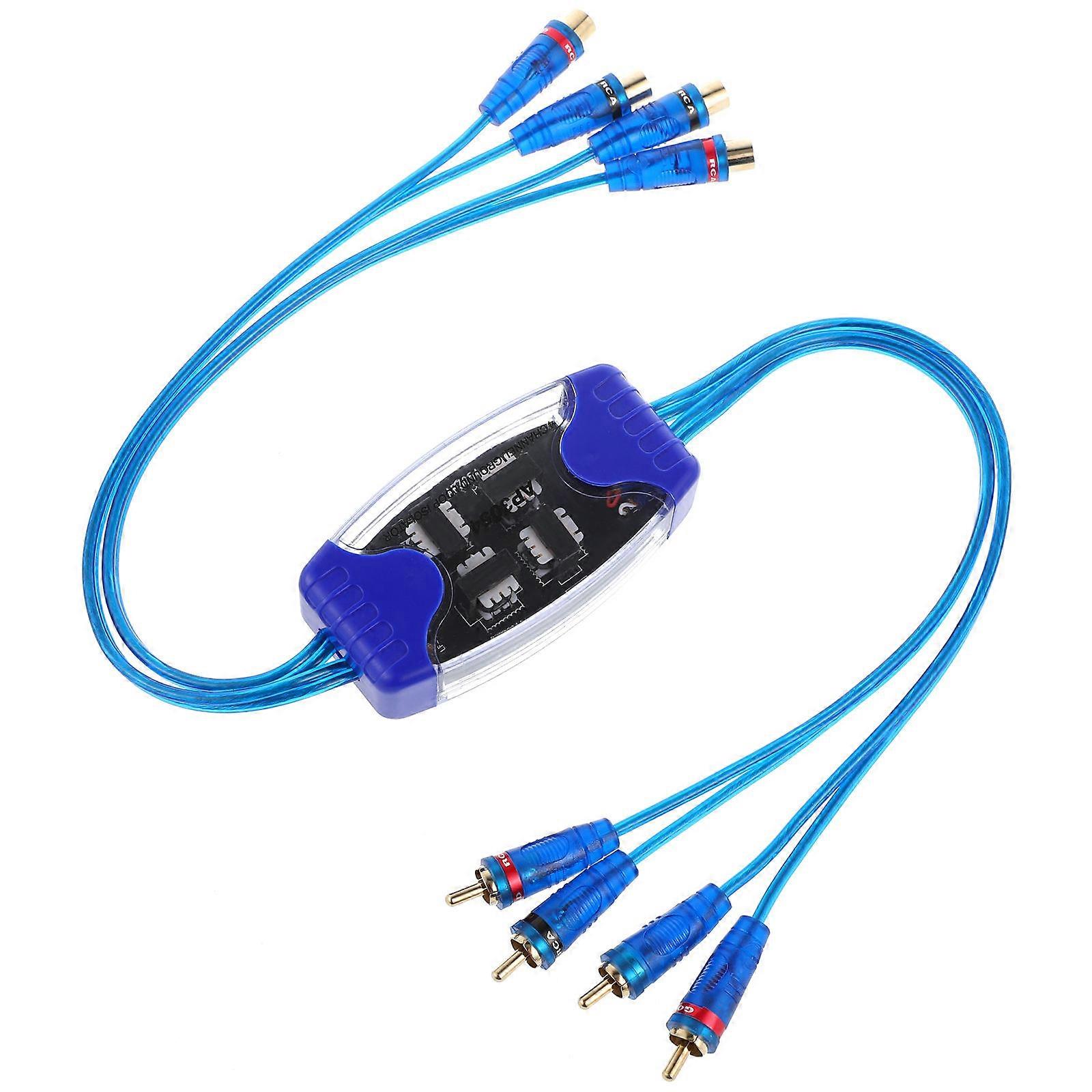 Ground Loop Noise Isolator 4 Channel Line Sound Filter 2Pcs Blue