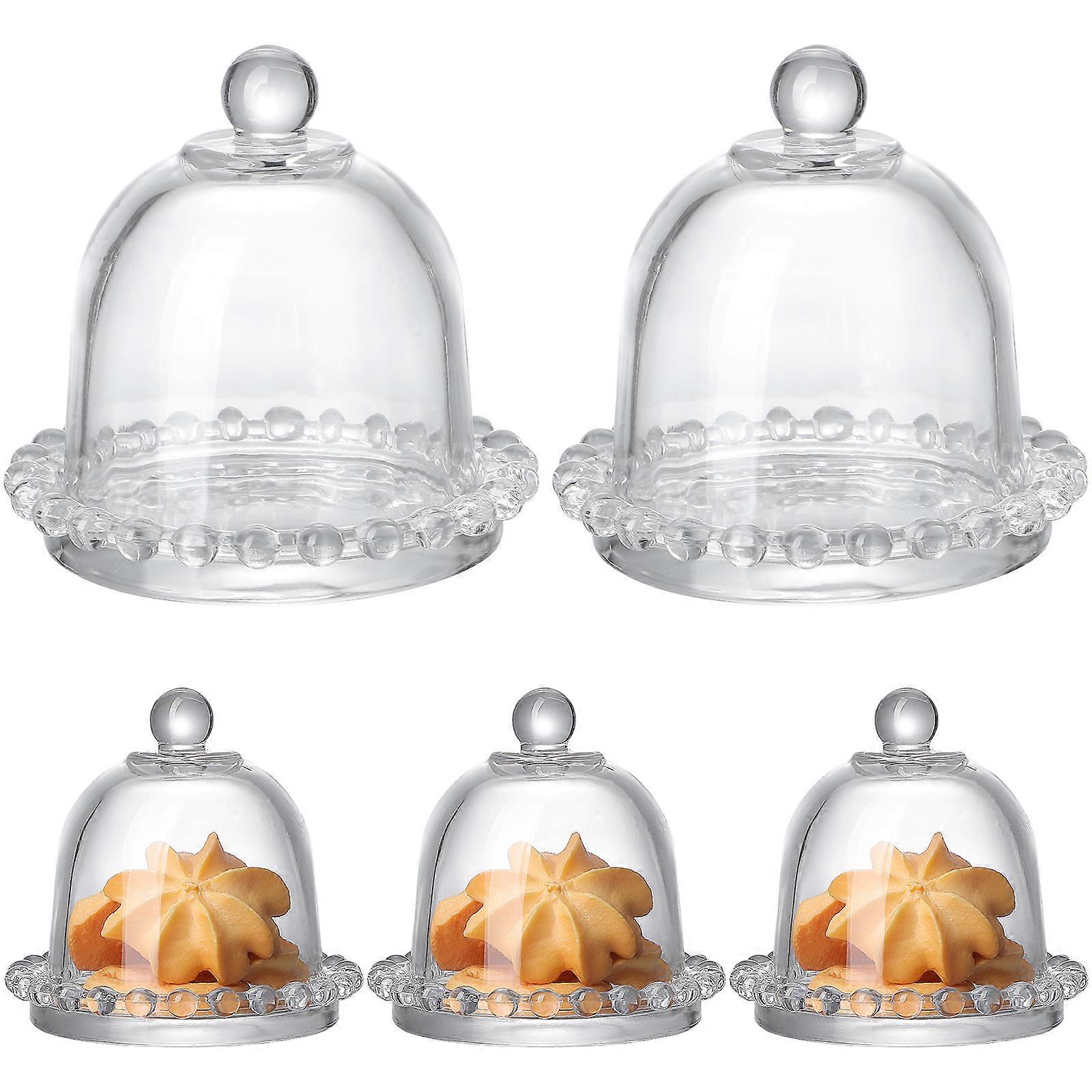 25Pcs Glass Food Cover Transparent Cake Display Ideal For Parties And Dessert Serving Dust-proof And Cold Resistant
