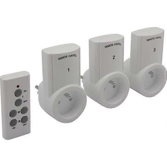 Remote-controlled sockets - Velleman - SET OF 3 REMOTE CONTROL SOCKETS - White - Indoor - Home automation function Yes