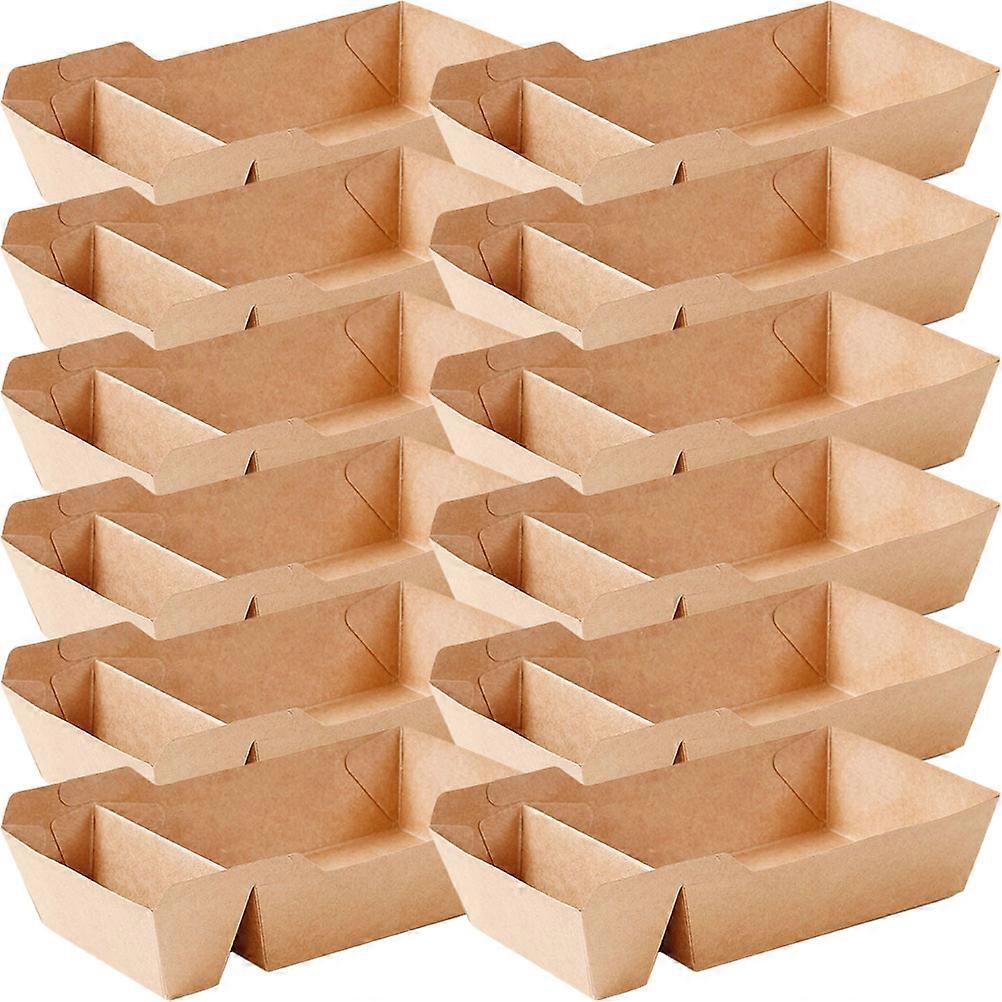 30Pcs Rectangular Popcorn Box Paper Snack Container For Parties And Events Light Brown Portable Food Storage