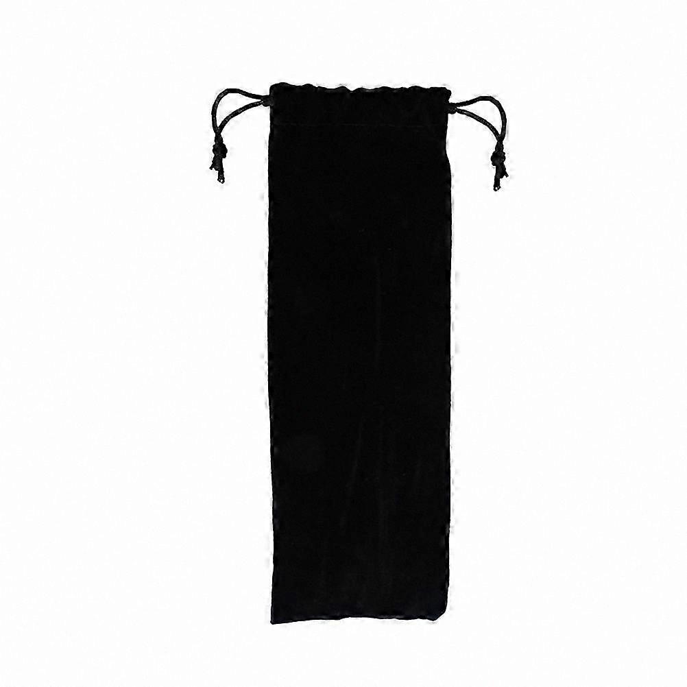 Black Drawstring Cutlery Bag for Reusable Straws and Kitchen Utensils Storage Container