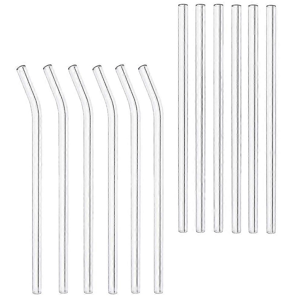 Clear Glass Straws Glass Straw for Home 24Pcs Reusable Transparent Drinking Straws