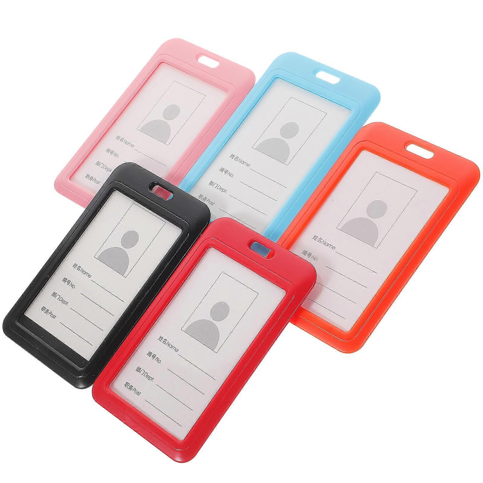 Sliding Credentials Holder Work Cover for Holding Cards 5Pcs Assorted Color