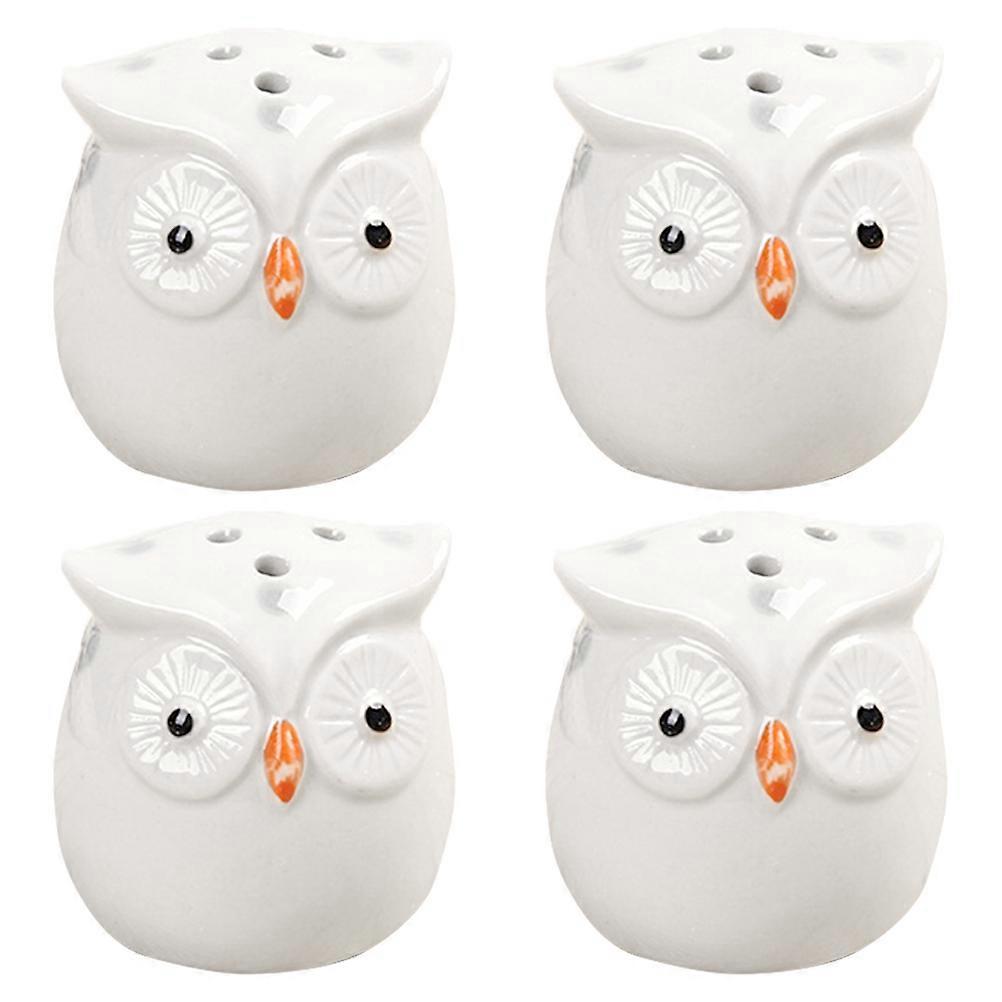 Condiment Canisters Pots Owl Shaped Seasoning Container for Hotel Buffet Cafe Assorted Color Spice Jar 4Pcs