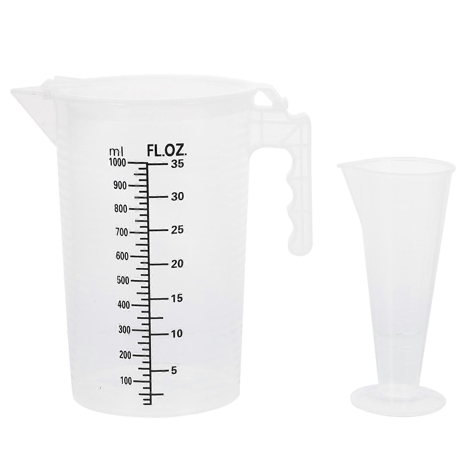Practical Measuring Cup Transparent Kitchen Accessory 12.50x5.50x5.50cm Measurement Baking 2Pcs