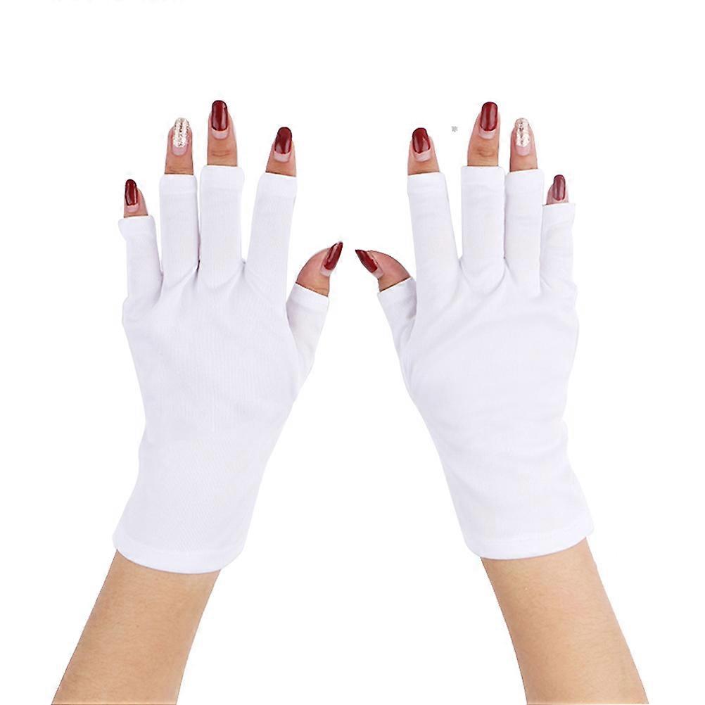 Uv Protection Gloves White Half Finger Gloves for Workout