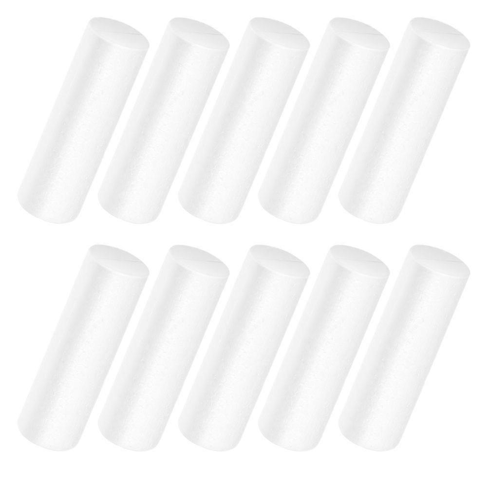 10Pcs White Foam Cylinders for Diy Holiday Decorations Suitable for Creating Ornaments and Enhancing Festive Atmosphere