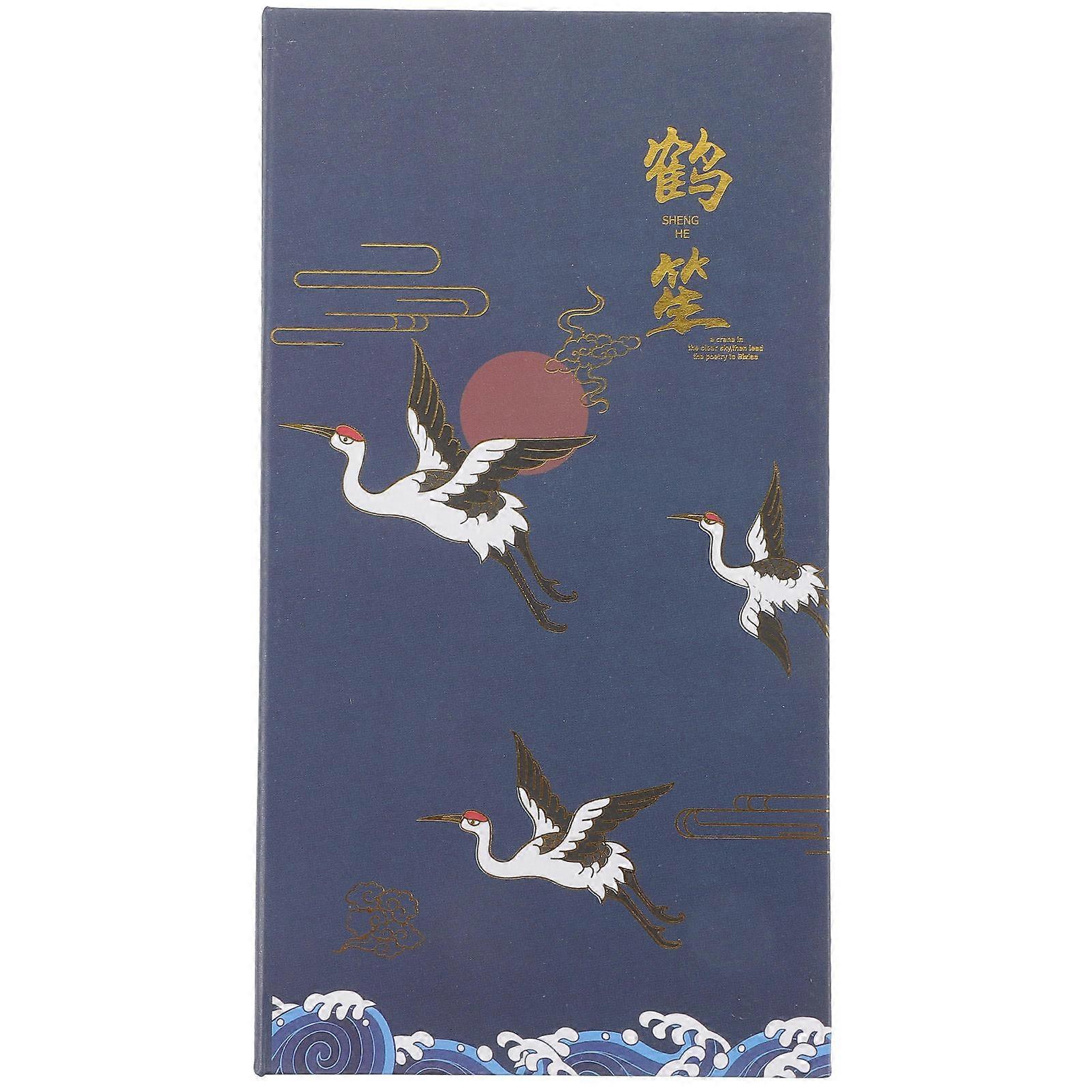 Adhesive Notes for Writing Use 3Sets Chinese Style Crane Pattern Notepad