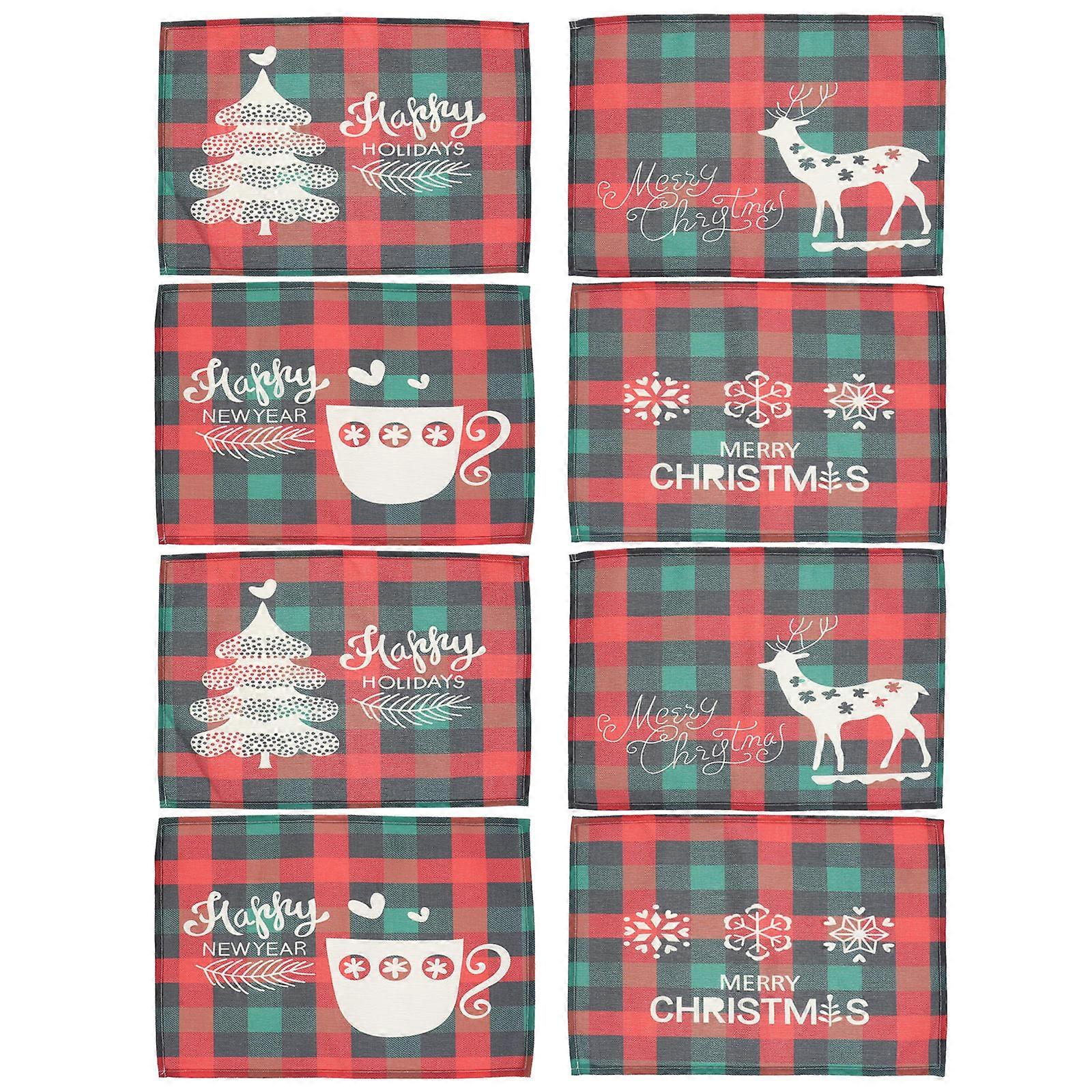 Christmas Placemats Decorative Table Mats for Dinner 24Pcs Set