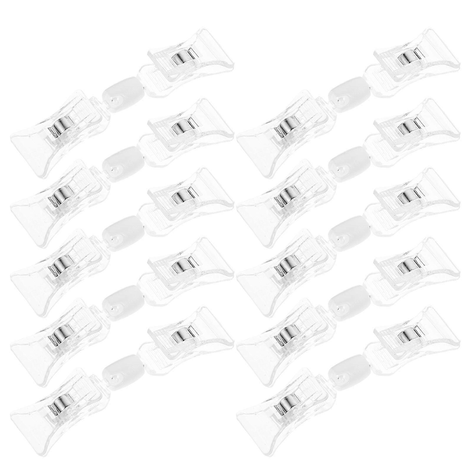 Merchandise Display Double Sided Clip for Clipping 20Pcs White Plastic