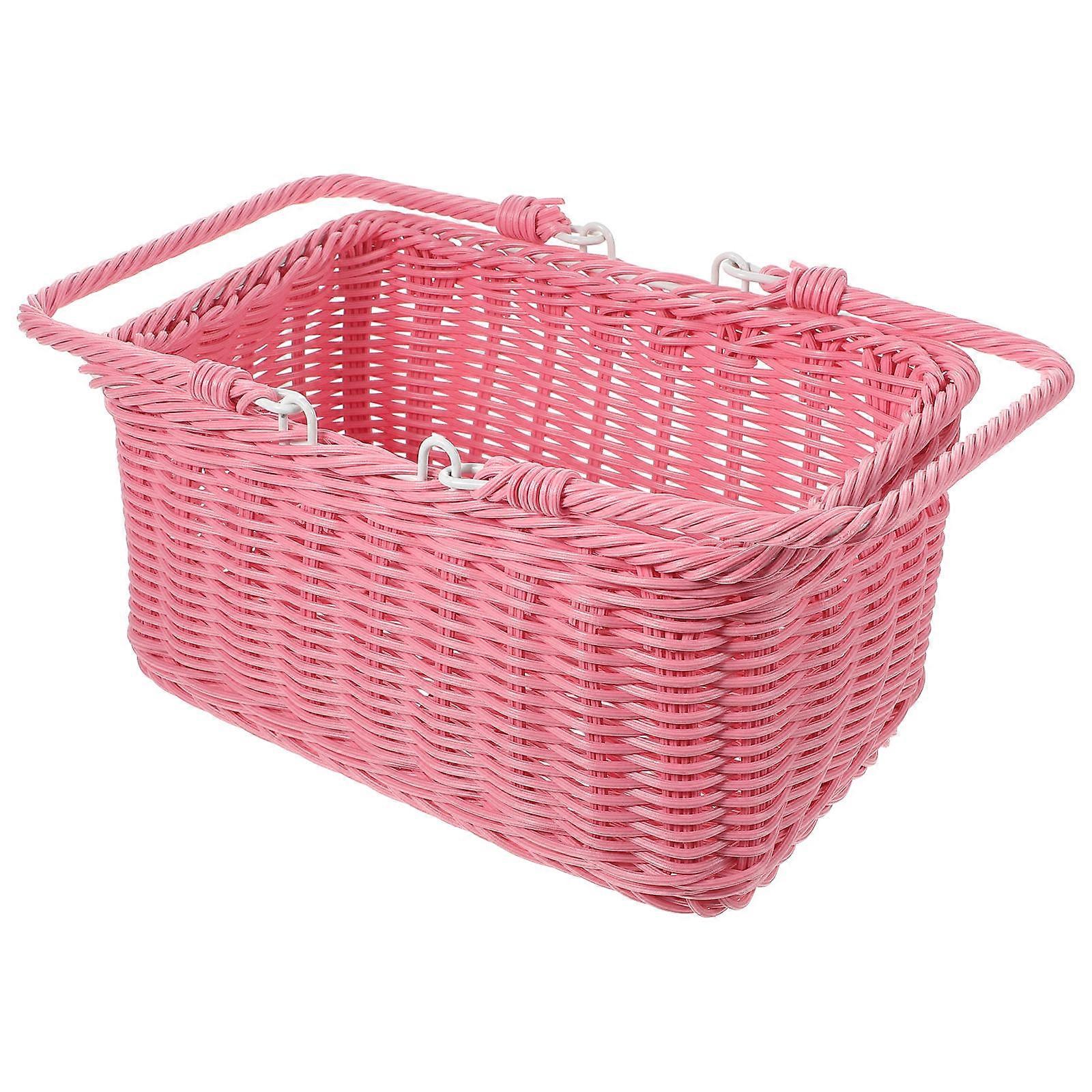 Rustic Woven Basket Picnic Container Vegetable and Fruit Carrying Rectangular Shape 9.4×9.4×6.3in 1Pcs