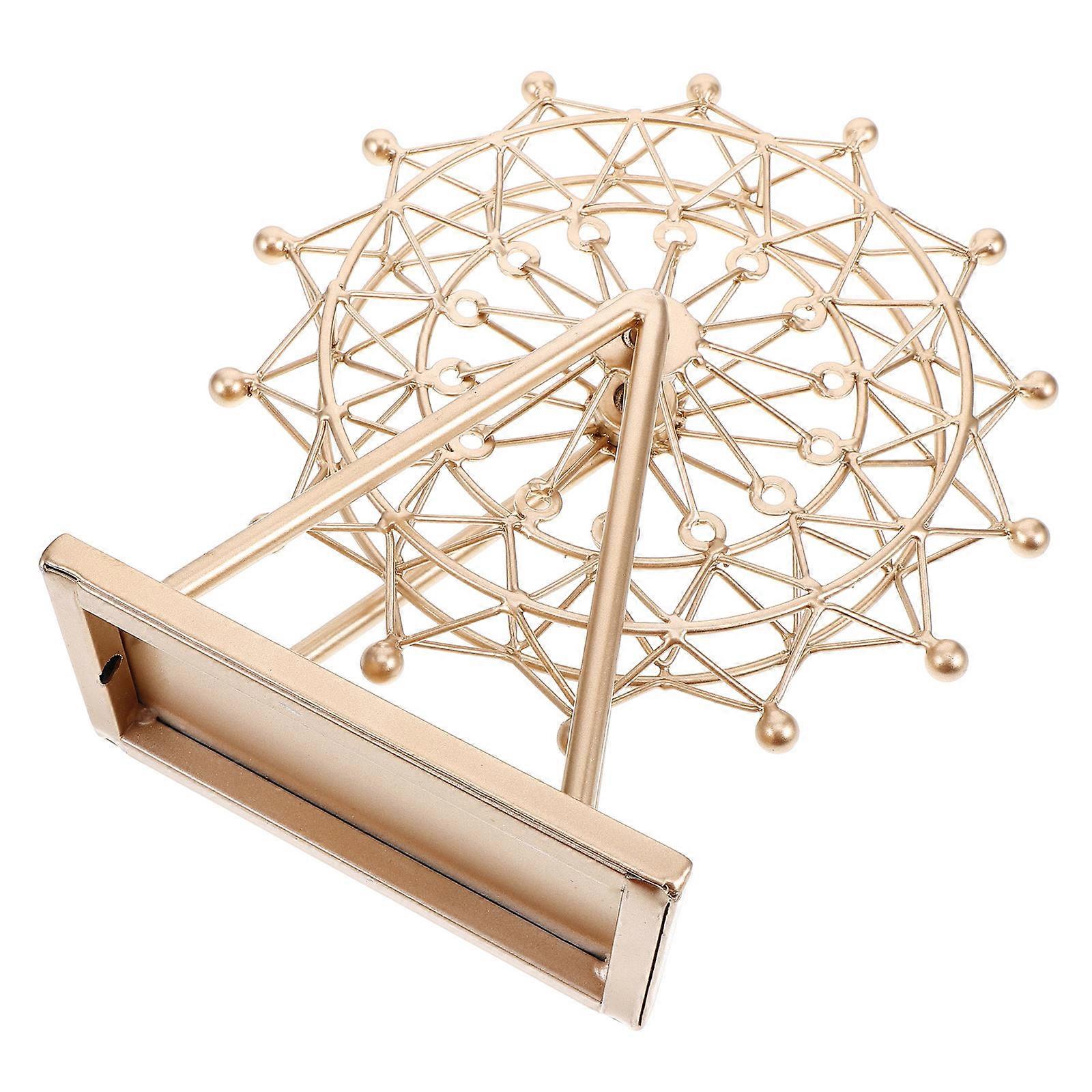 Retro Ferris Wheel Ornament Home Decor Accent For Living Room Desktop Display Made With Iron Featuring A Golden Color 1Set