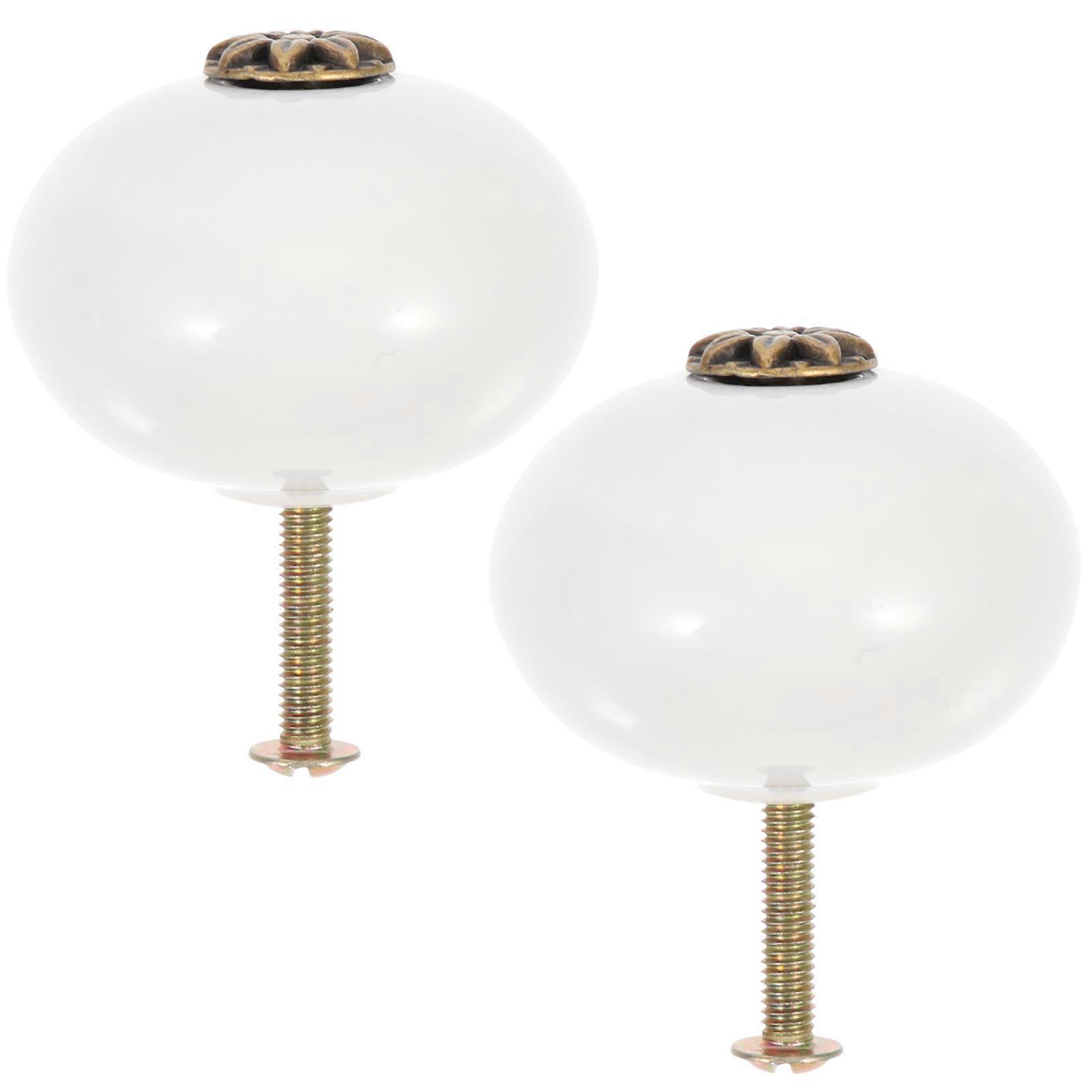 Drawer Knobs Round Cabinet Knobs for Wardrobe 6Pcs White Handles