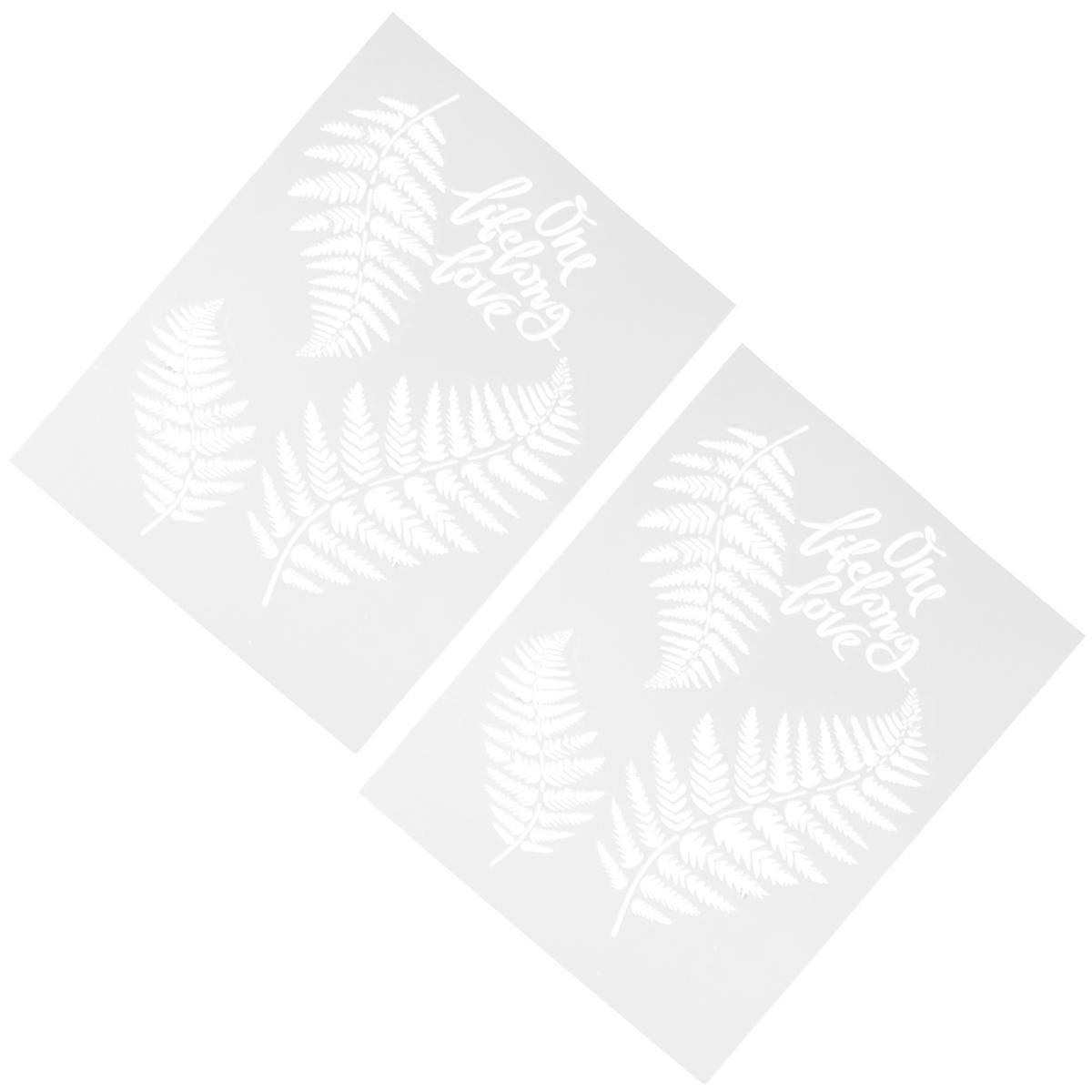 Coffee Decoration Stencil Plastic Cake Template Leaf Design For Baking Reusable 2Pcs