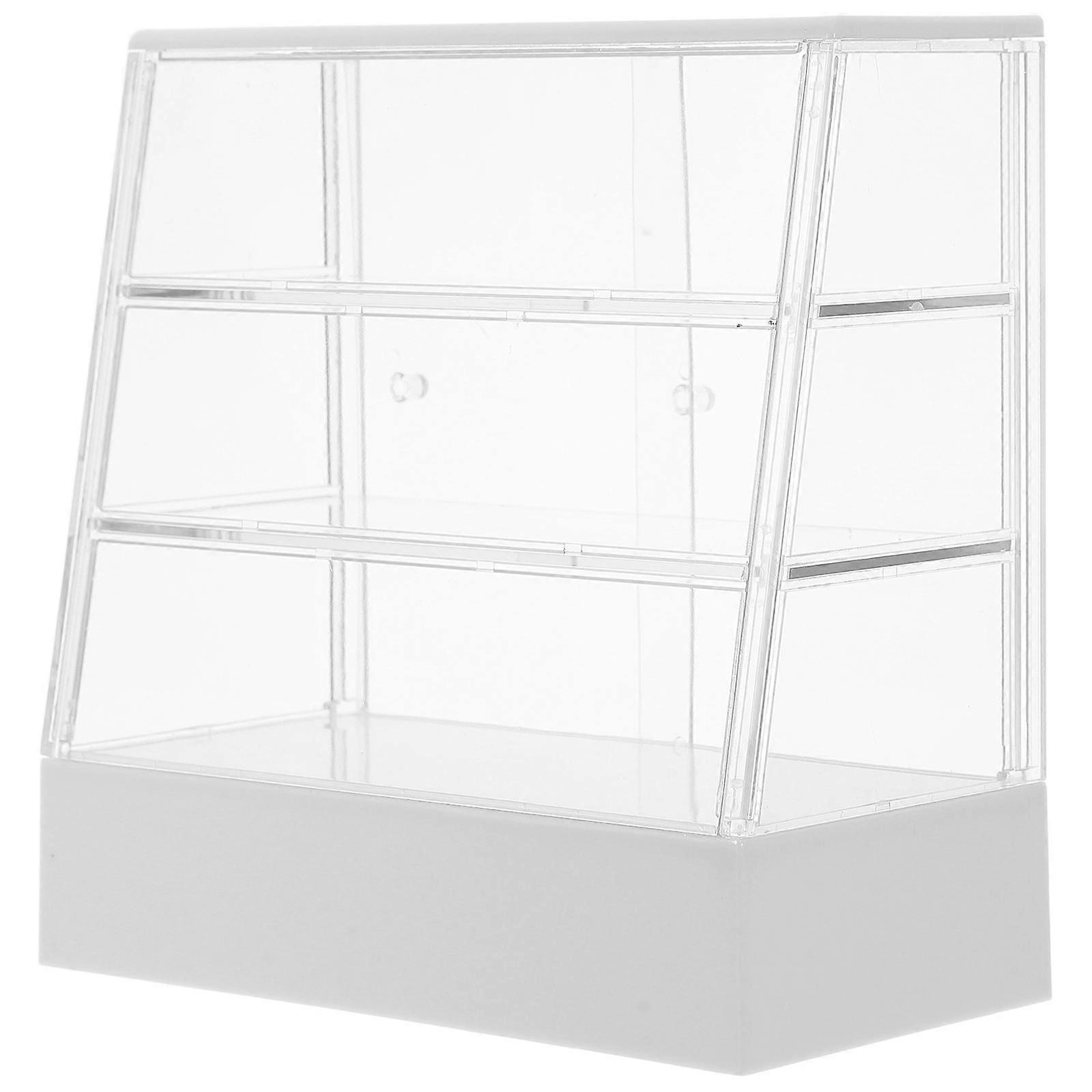 Mini Store Cupboard for Decor 4Pcs Miniature White Plastic Cabinets