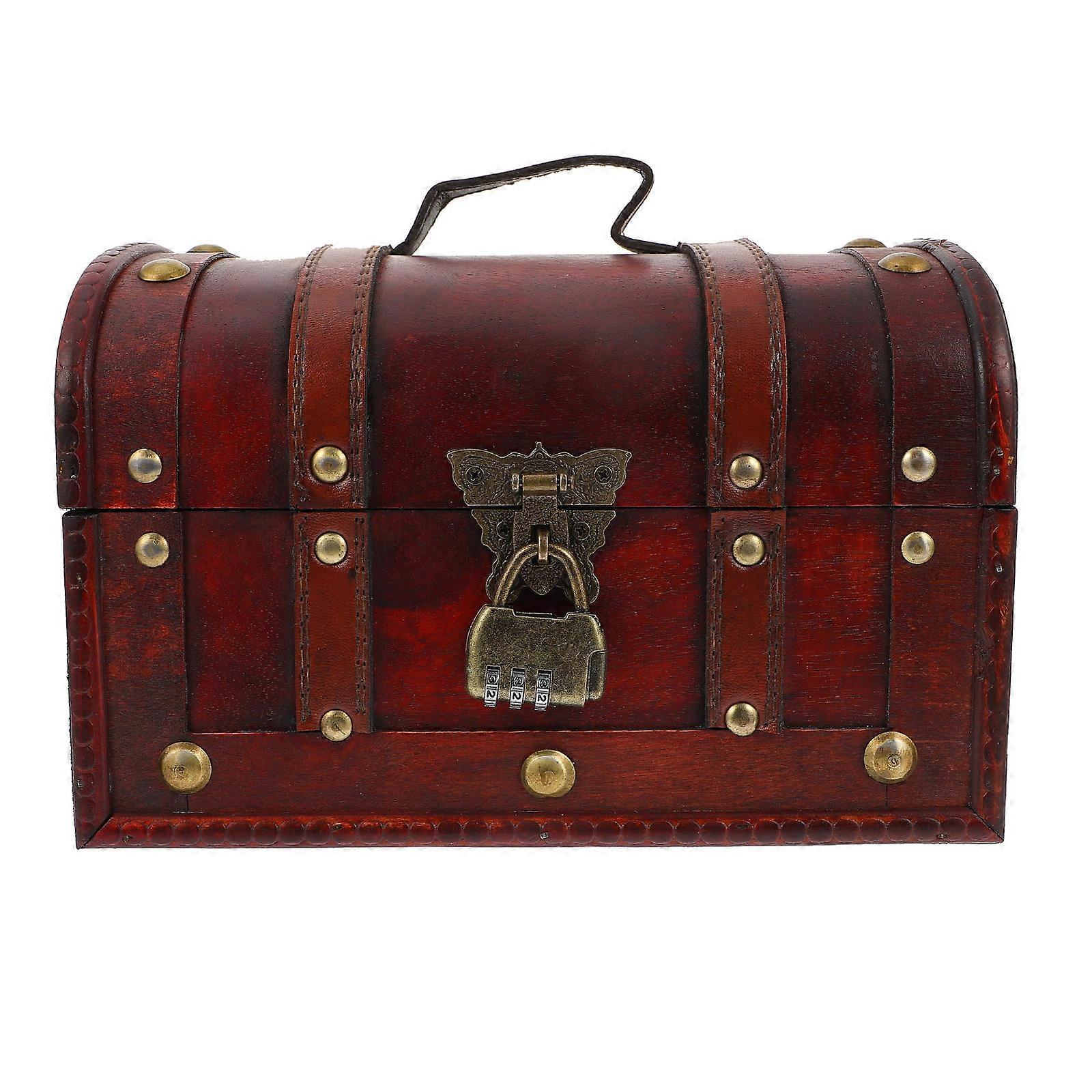Dark Red Storage Box Retro Jewelry Container for Organization 3Pcs