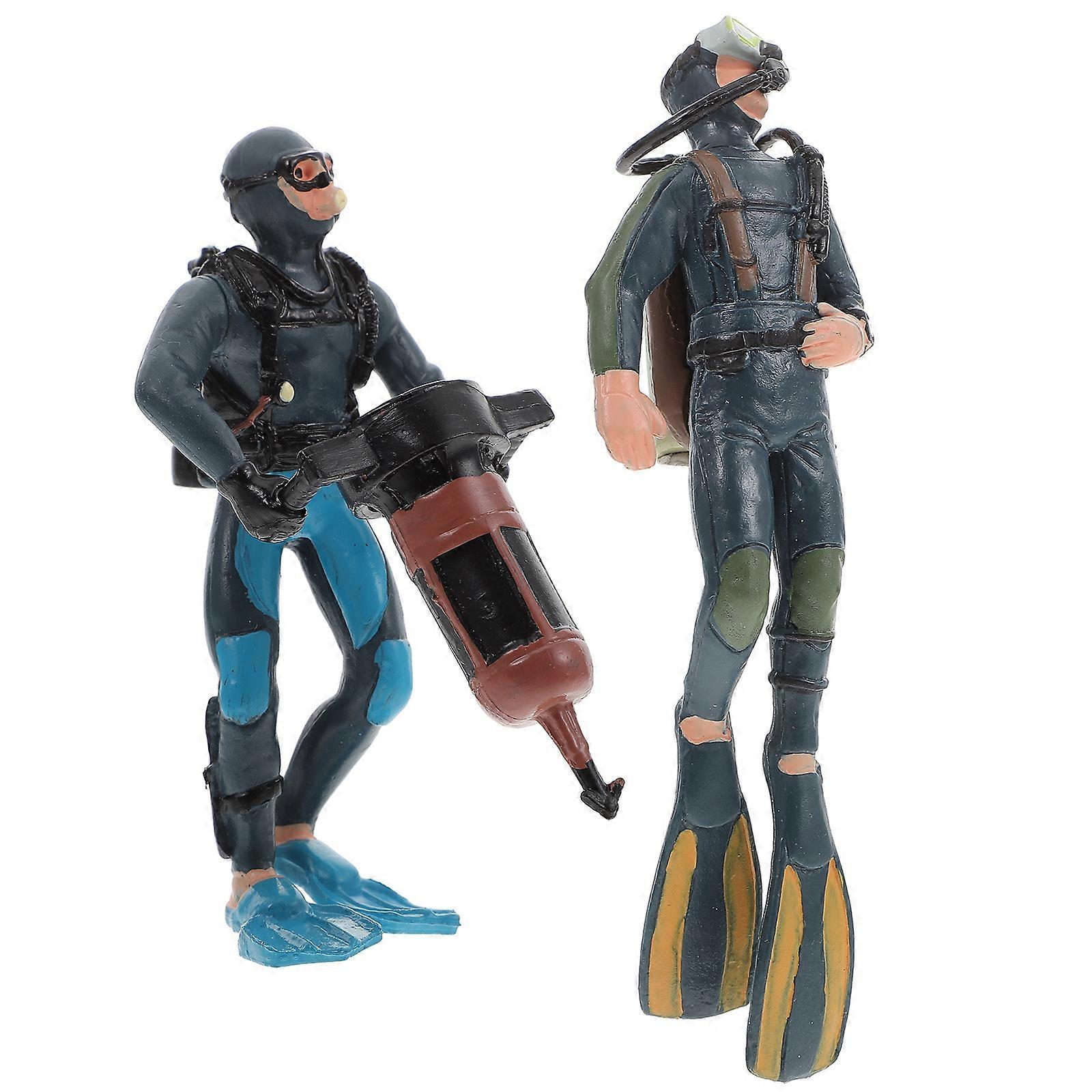 Underwater Explorer Doll Diver Figurine for Decoration 4Pcs