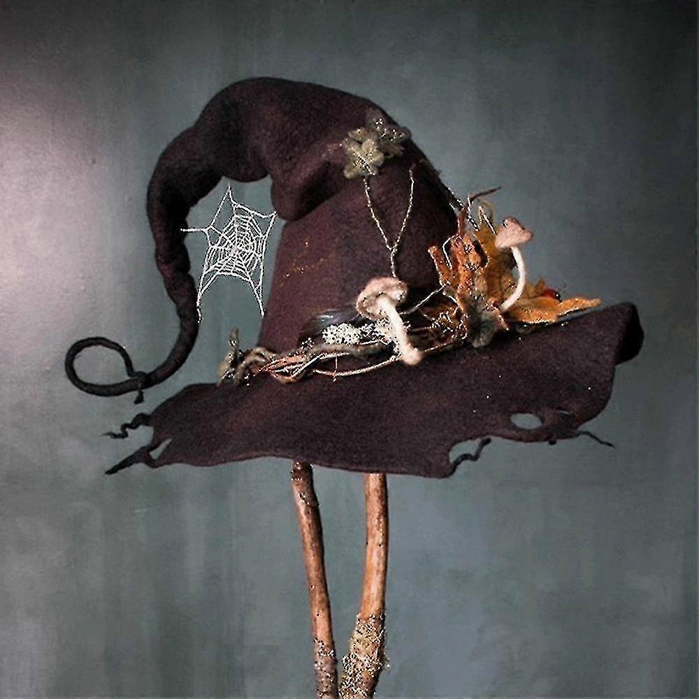Floral Vine Witch Hat Felt Cap Cosplay Performance Prop